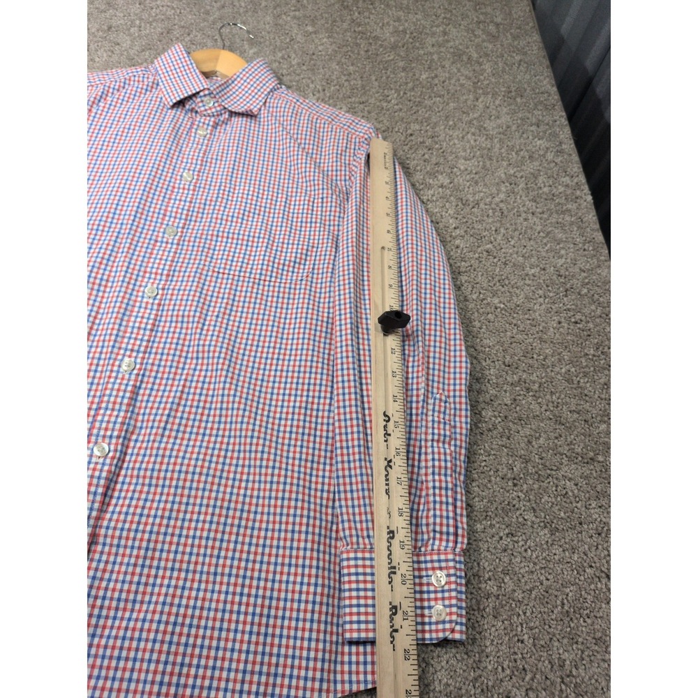 Charles Tyrwhitt Mens Extra Slim Fit Gingham Check Shirt Red‎ Blue 15.5 33 39 84 - Picture 5 of 7